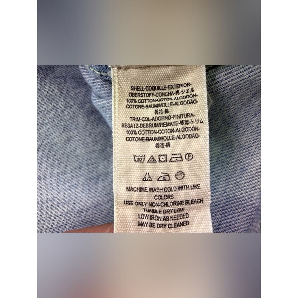 Free People Oversized Baja Hooded Denim Jacket In Baja Wash Size Medium Coastal - Picture 11 of 13